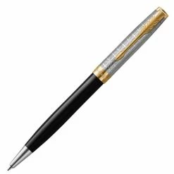 Parker - Sonnet Premium Metal W/Black & Gold Trim Ballpoint