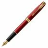 Parker - Sonnet Red Lacquer W/ Gold Trim Fountain Pen Med