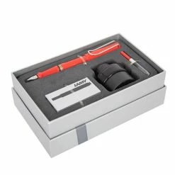 Lamy - Safari Red Fountain Pen Gift Set 4pce