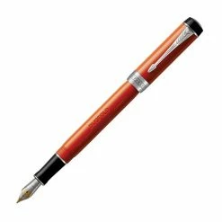Parker - Duofold Fountain Pen Big Vintage Chrome Trim Red