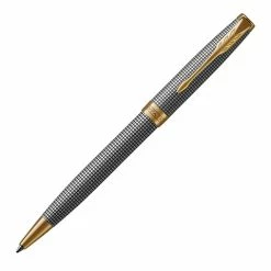 Parker - Sonnet Cisele Silver Gold Trim Ballpoint Pen