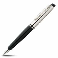 Waterman - Expert Deluxe Black Ballpoint Pen W/ Chrome Trim